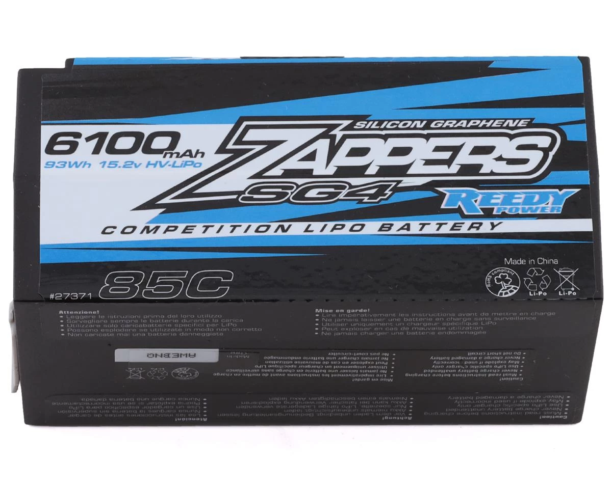 Reedy Zappers HV SG4 4S Shorty 85C LiPo Battery (15.2V/6100mAh) w/5mm Bullets 1 Reedy Zappers HV SG4 4S Shorty 85C LiPo Battery (15.2V/6100mAh) w/5mm Bullets